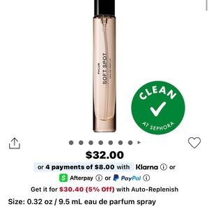 NEW unused Phlur Soft Spot travel spray perfume .32 ounces fragrance in box